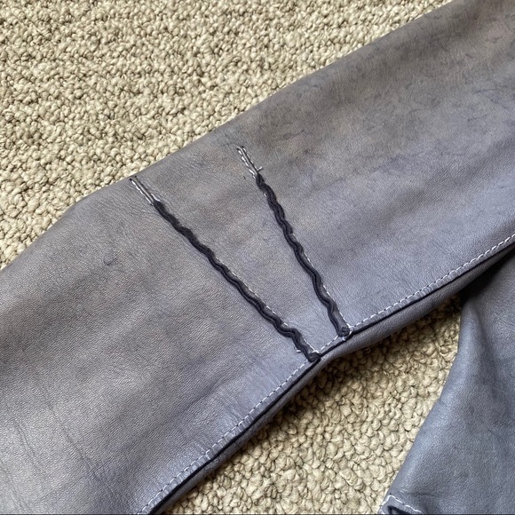 Blur Made in Italy Gray Studded Leather Jacket - Picture 9 of 16